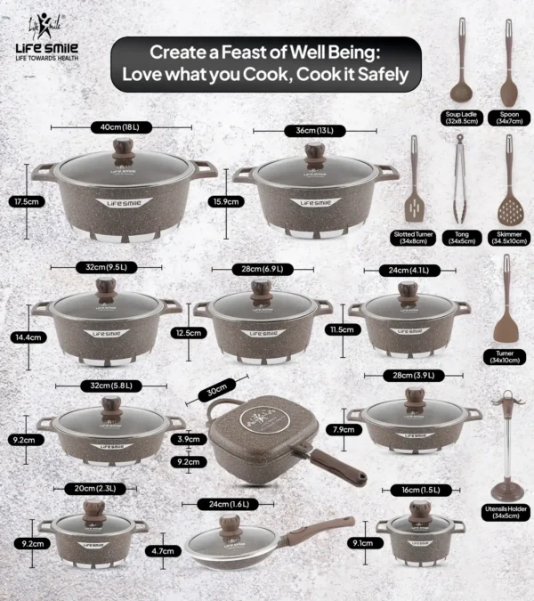 Juego de cocina premium de 31 piezas
