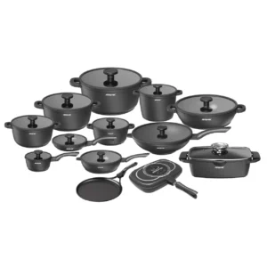 Batería de cocina Arshia de 25 piezas en aluminio fundido