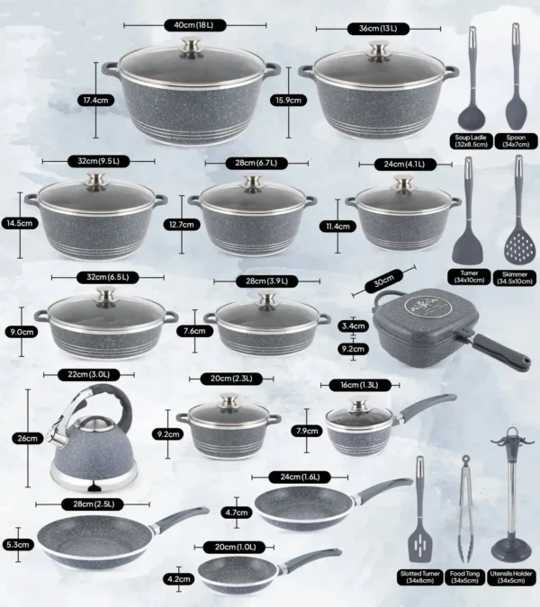 Juego de cocina premium de 31 piezas